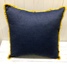 Load image into Gallery viewer, Denim Fringed Cushion
