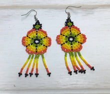 Load image into Gallery viewer, Huichol Flower Earrings