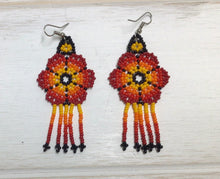 Load image into Gallery viewer, Huichol Flower Earrings