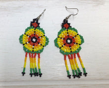 Load image into Gallery viewer, Huichol Flower Earrings