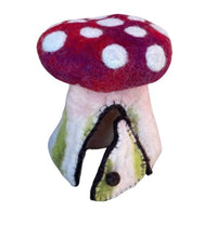 Load image into Gallery viewer, Wool Felt Mushroom with Door
