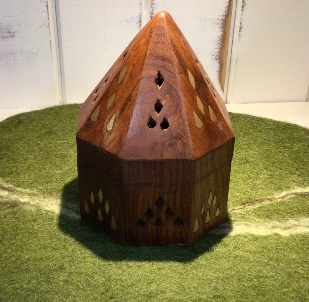 Wooden Jali Incense Cone Holder
