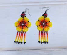 Load image into Gallery viewer, Huichol Flower Earrings