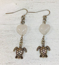 Load image into Gallery viewer, Rose Quartz Heart Earrings by Nev