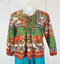 Load image into Gallery viewer, The Leisa Tree Paisley Cotton Top Orange