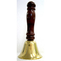 Load image into Gallery viewer, Brass Bell Wood Handle
