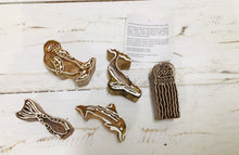 Load image into Gallery viewer, Dreamtime Sea Creatures Wooden Block Stamp Set