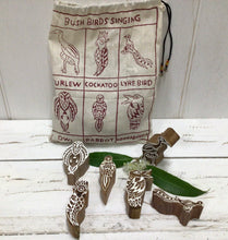 Load image into Gallery viewer, Indigenous Australian Bird Wooden Block Stamp Set