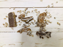 Load image into Gallery viewer, Dreamtime Sea Creatures Wooden Block Stamp Set