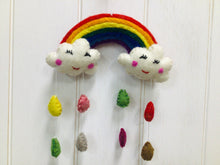 Load image into Gallery viewer, Felt Rainbow with Hanging Raindrops