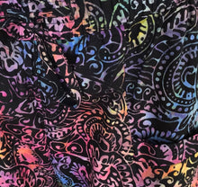 Load image into Gallery viewer, 3/4 Wide Leg Happy Pants Black Rainbow Paisley