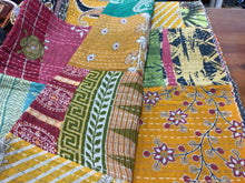 Load image into Gallery viewer, Single Patch work  Kantha Stitched Throw/Quilt
