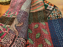 Load image into Gallery viewer, Single Patch work  Kantha Stitched Throw/Quilt
