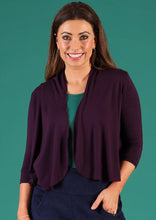 Load image into Gallery viewer, Bolero Cardigan Aubergine