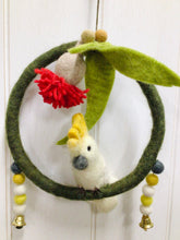 Load image into Gallery viewer, Felt Hanging Bird in Ring with Bells