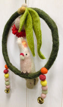 Load image into Gallery viewer, Felt Hanging Bird in Ring with Bells