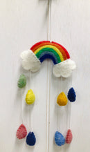 Load image into Gallery viewer, Felt Rainbow with Hanging Raindrops