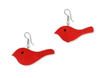 Load image into Gallery viewer, Wooden Bird Earrings