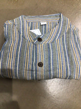 Load image into Gallery viewer, Mandarin stripe Cotton Shirt