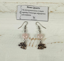 Load image into Gallery viewer, Rose Quartz Heart Earrings by Nev
