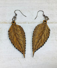 Load image into Gallery viewer, Feather Wooden Earrings NEV
