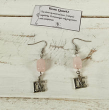 Load image into Gallery viewer, Rose Quartz Heart Earrings by Nev