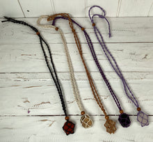 Load image into Gallery viewer, Macrame Stone Holder Necklace
