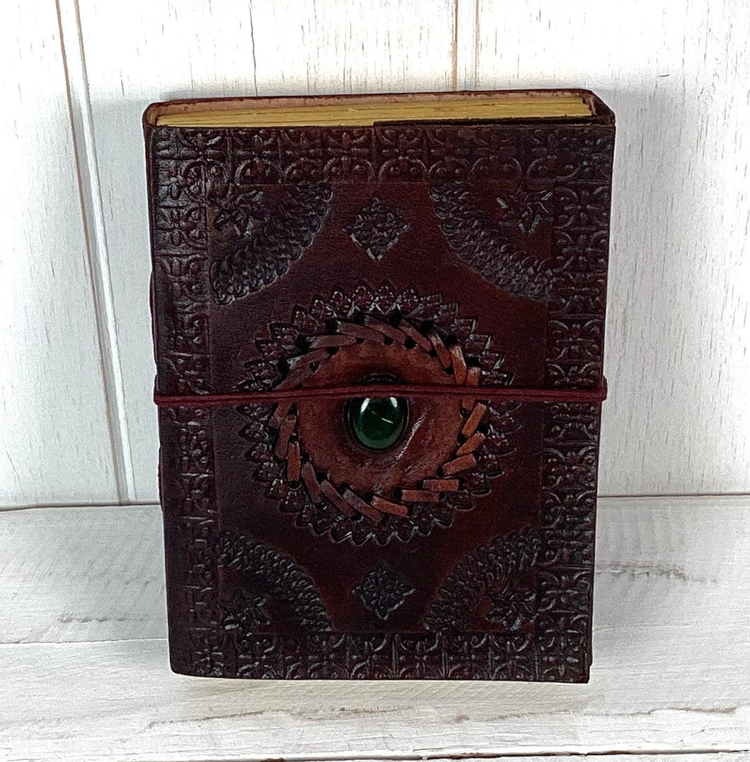 Leather Stone insert Journal 15cm x 11cm