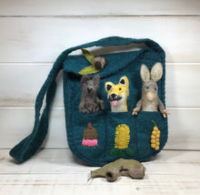 Load image into Gallery viewer, Wool Felt Bag plus  3 Finger Puppets