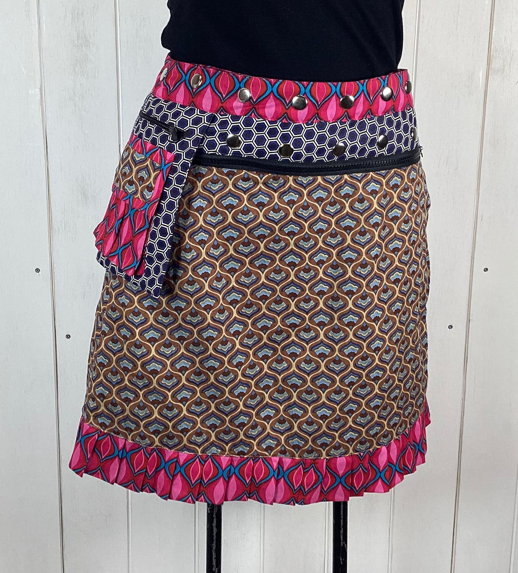 Geometry Reversible Stud Wrap Skirt