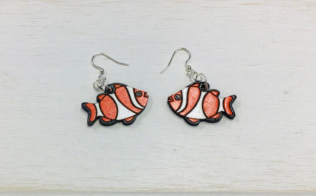 Fish Wooden Hand Painted Earrings NEV