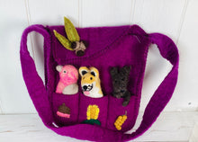 Load image into Gallery viewer, Wool Felt Bag plus  3 Finger Puppets