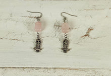 Load image into Gallery viewer, Rose Quartz Cube Earrings by Nev
