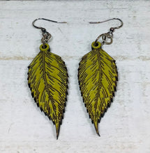 Load image into Gallery viewer, Feather Wooden Earrings NEV
