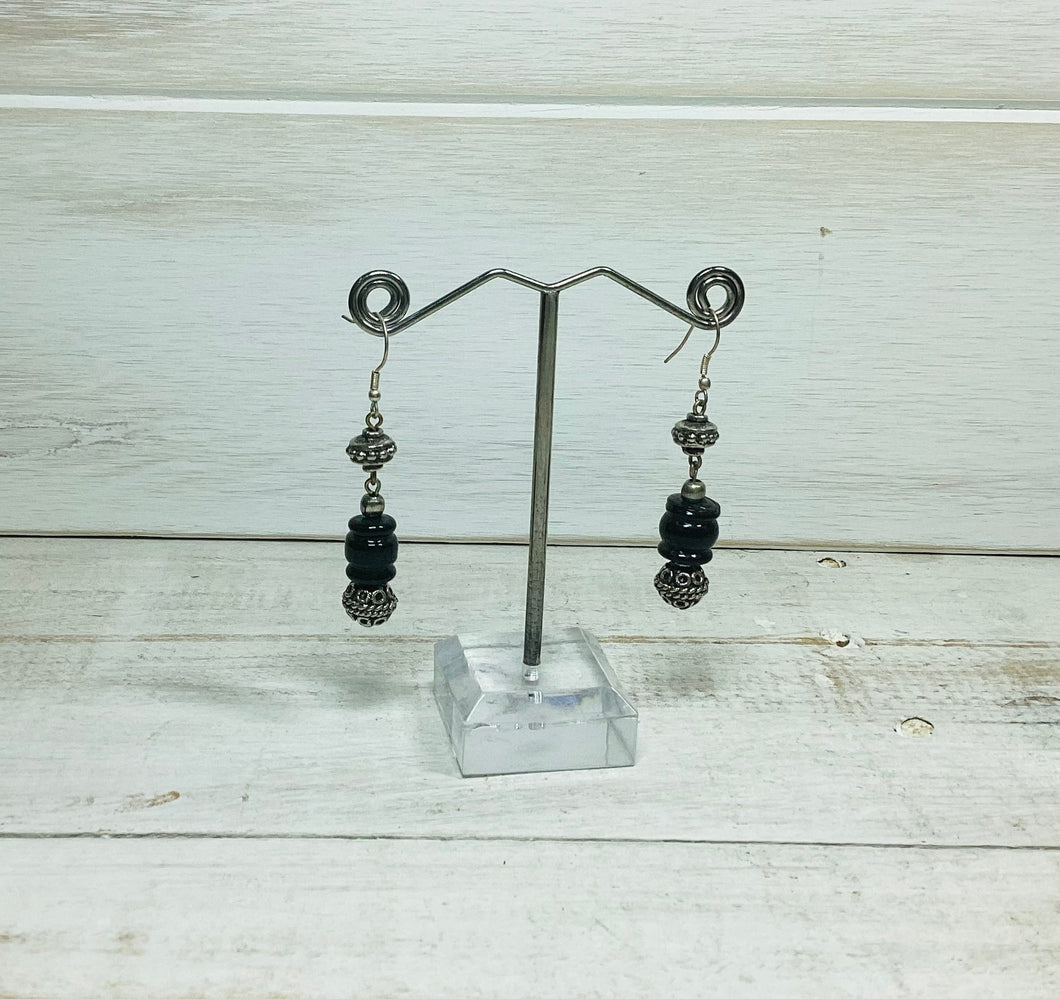 Glass Bead and Antique silver Earring