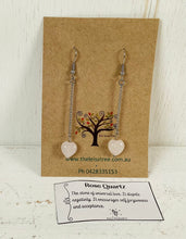Load image into Gallery viewer, Rose Quartz Heart Earrings by Nev