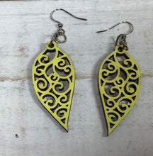 Load image into Gallery viewer, Leaf Scroll Wooden Earrings NEV
