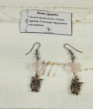 Load image into Gallery viewer, Rose Quartz Heart Earrings by Nev