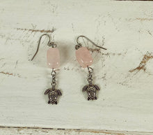 Load image into Gallery viewer, Rose Quartz Cube Earrings by Nev
