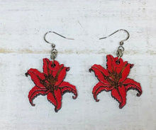 Load image into Gallery viewer, Lily Flower Wooden Earrings NEV
