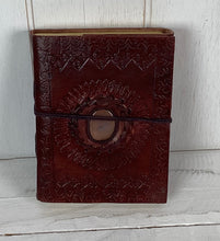 Load image into Gallery viewer, Leather Stone insert Journal 15cm x 11cm
