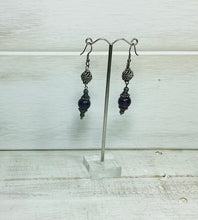 Load image into Gallery viewer, Glass Bead and Antique silver Earring
