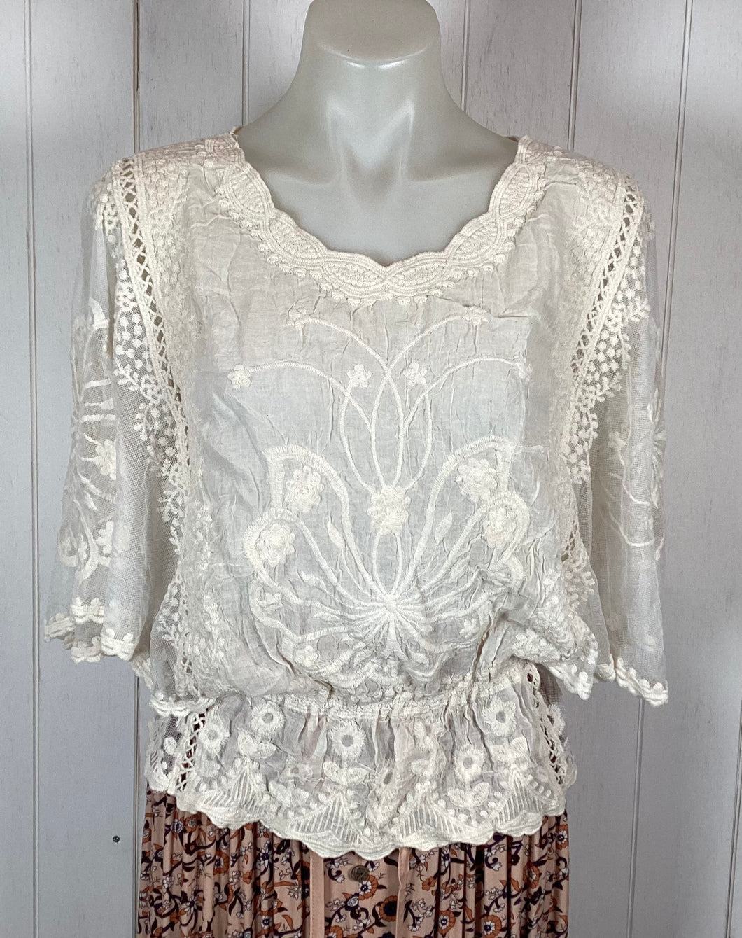 Cotton Lace Butterfly Top