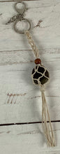 Load image into Gallery viewer, Macrame Stone Holder Key Ring