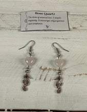 Load image into Gallery viewer, Rose Quartz Heart Earrings by Nev