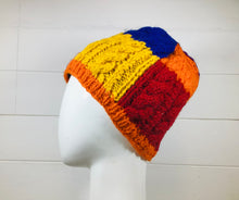 Load image into Gallery viewer, Multi Coloured Cable Knit Wool Beanie
