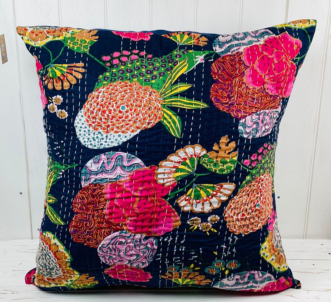 Euro Nutty Flower Cushion Cover