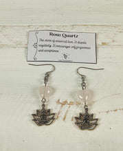 Load image into Gallery viewer, Rose Quartz Heart Earrings by Nev