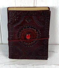 Load image into Gallery viewer, Leather Stone insert Journal 15cm x 11cm

