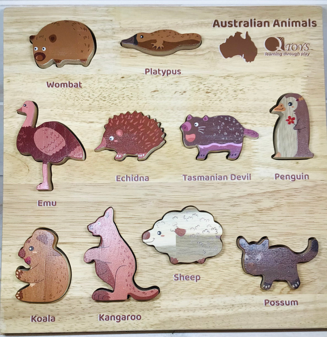 Natural Australian Animals Puzzle and Play Set
